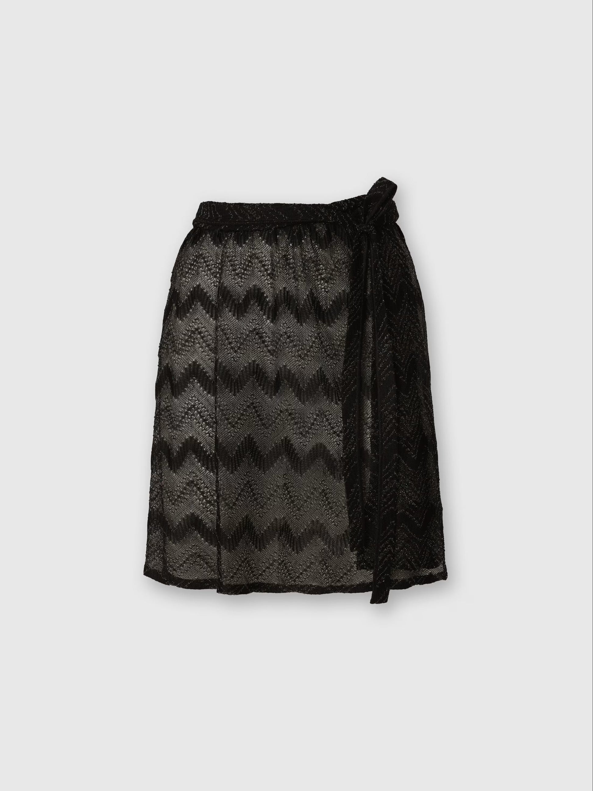 Black Chevron Mini Skirt