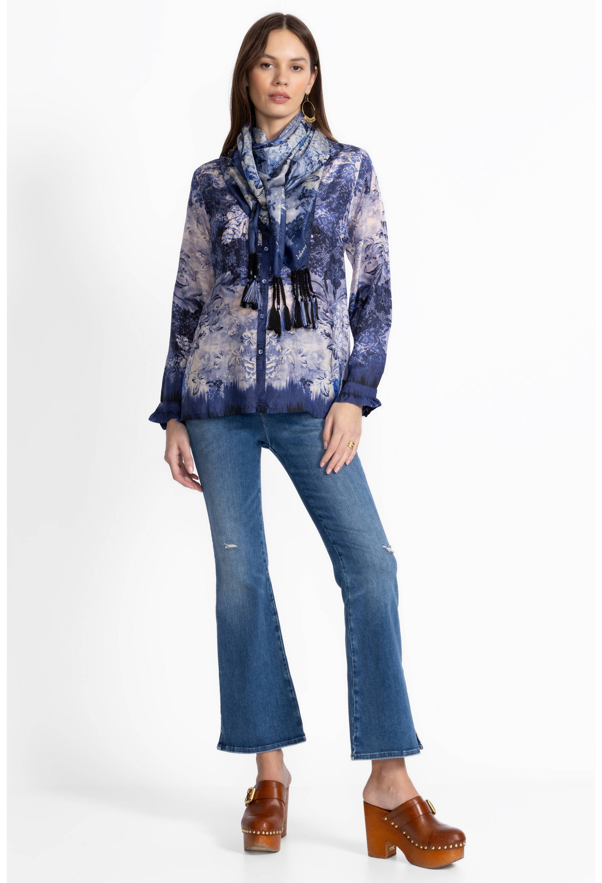 Shivonne Shirt - Denim Lace