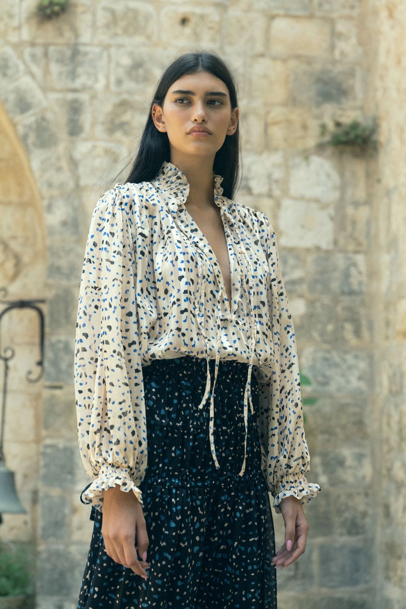 Freesia Ivory Print Top