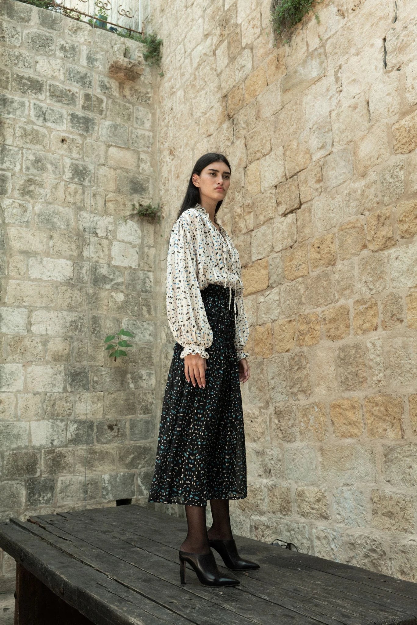 Freesia Ivory Print Top