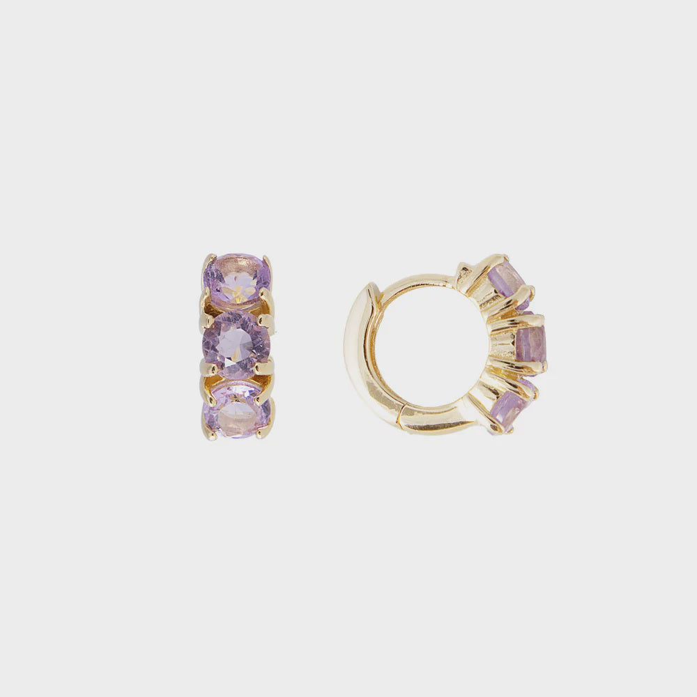 Amethyst Huggies