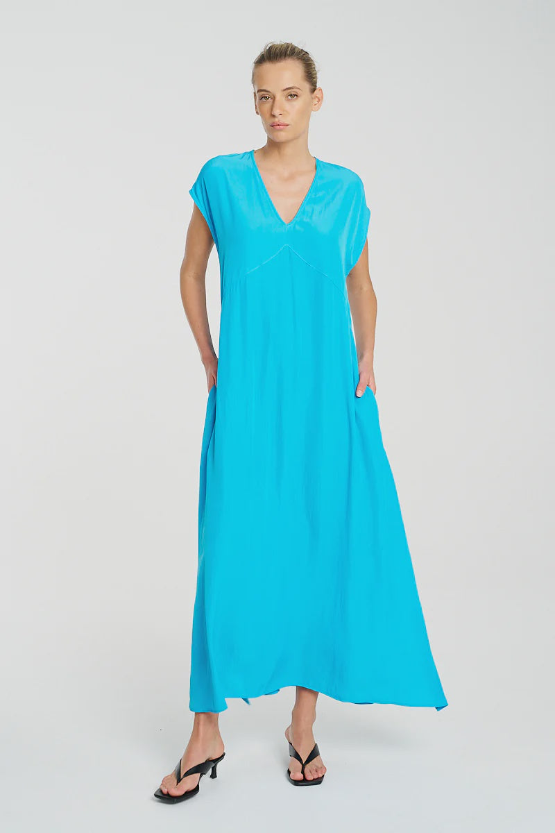 Maxi Slice Dress - Carulean