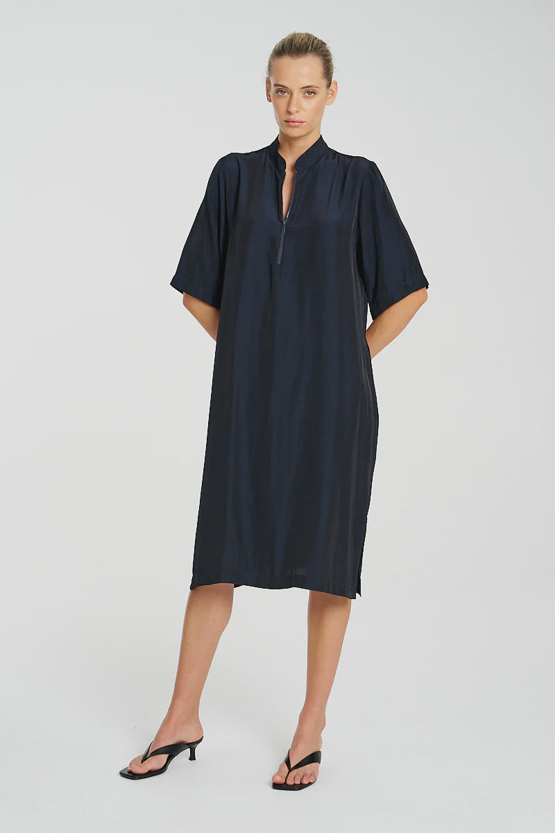 Tab Slide Dress - Navy