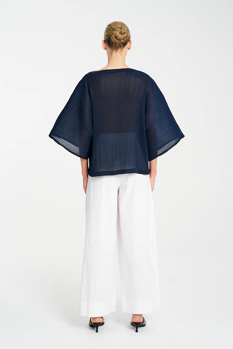 Miso Pleat Shell - Navy