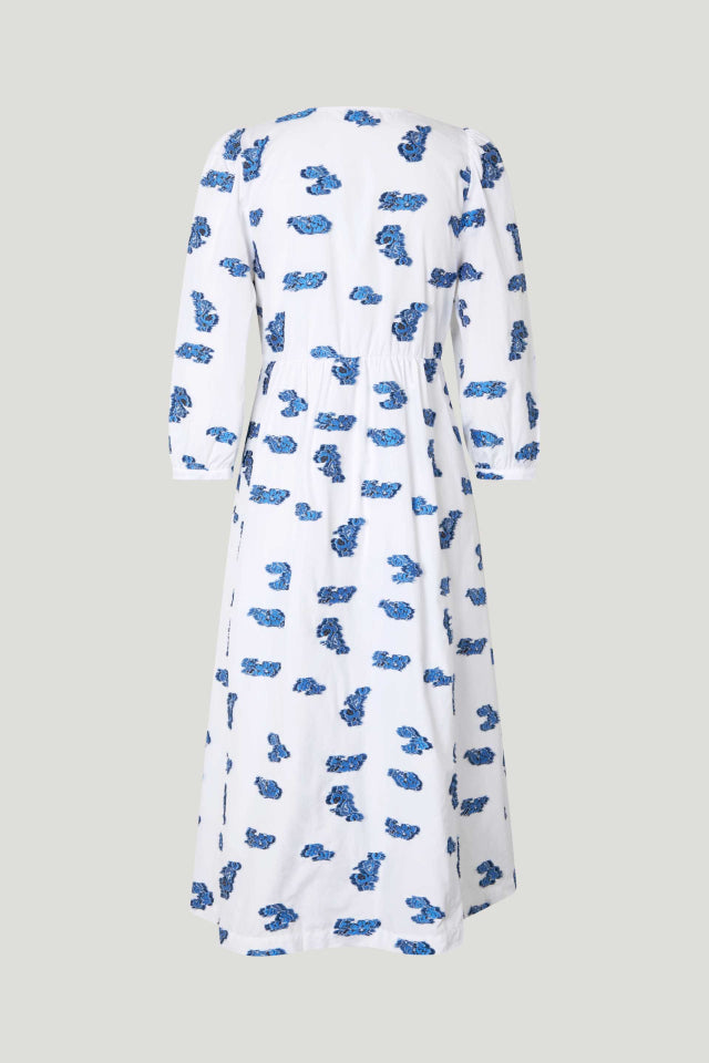 Asina Dress - Blue Bouquet Jaquard