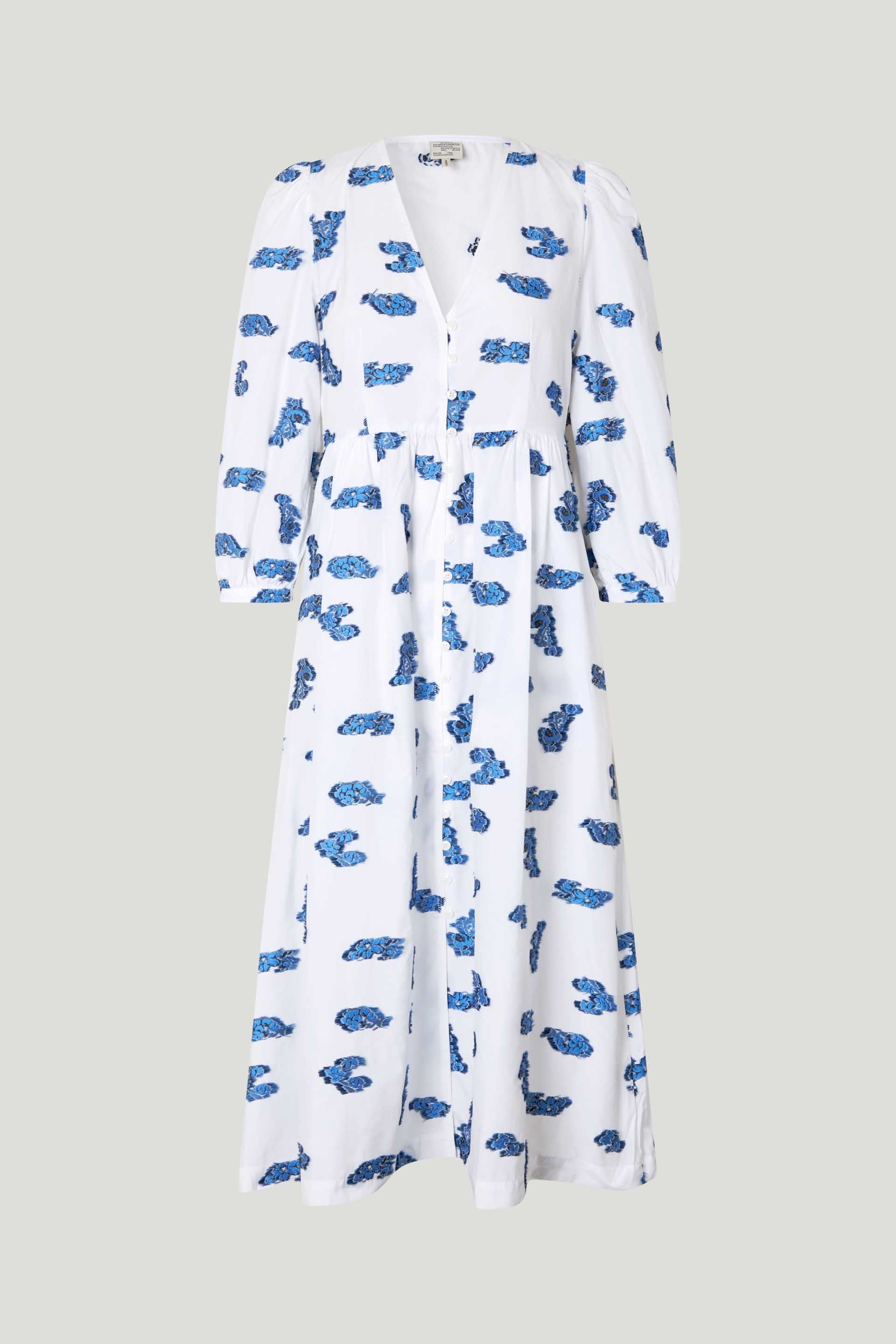 Asina Dress - Blue Bouquet Jaquard