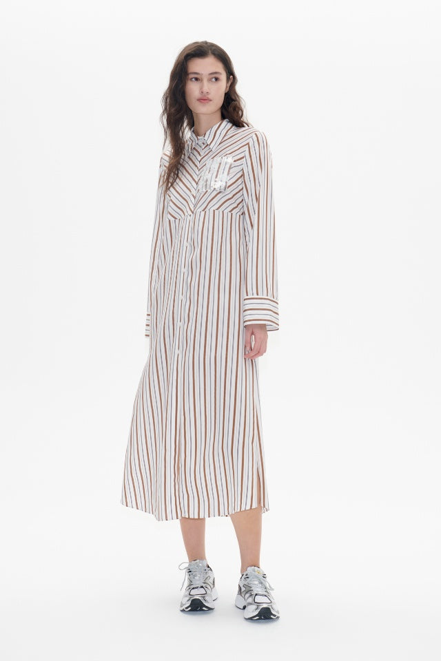 Adena Dress White Sequin Stripe