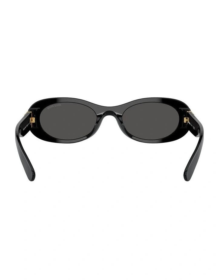 Sunglasses 06ZS - Black Oval with Dk Grey