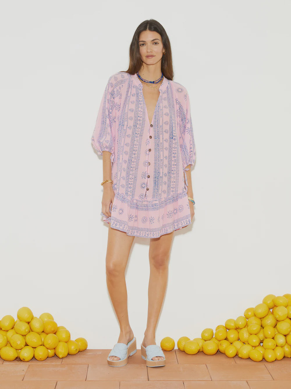 Rhapsody La Ponche Frill Dress - Musk