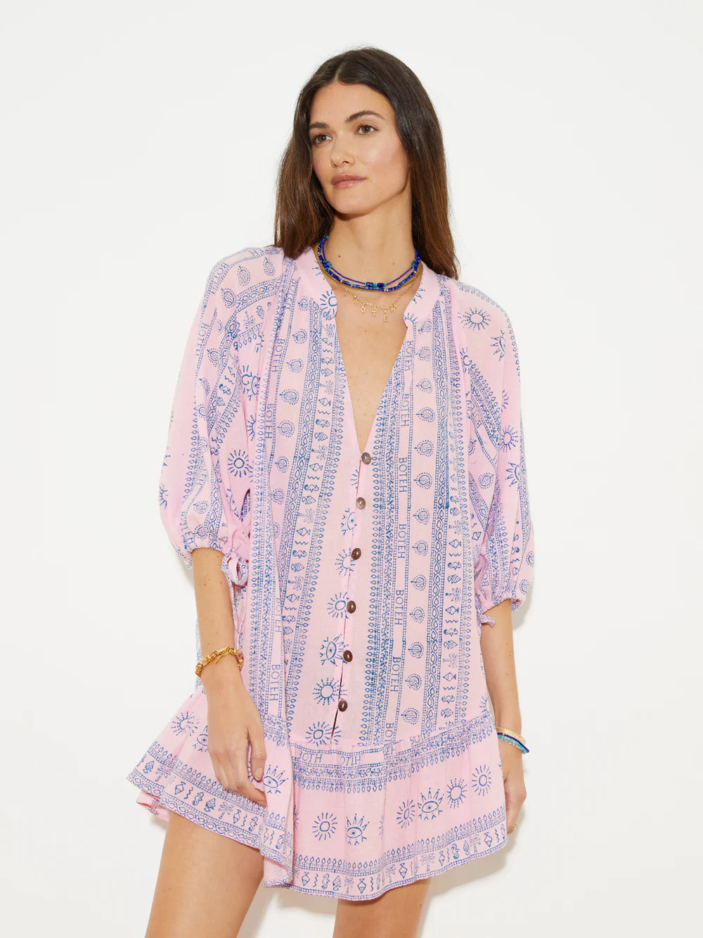Rhapsody La Ponche Frill Dress - Musk