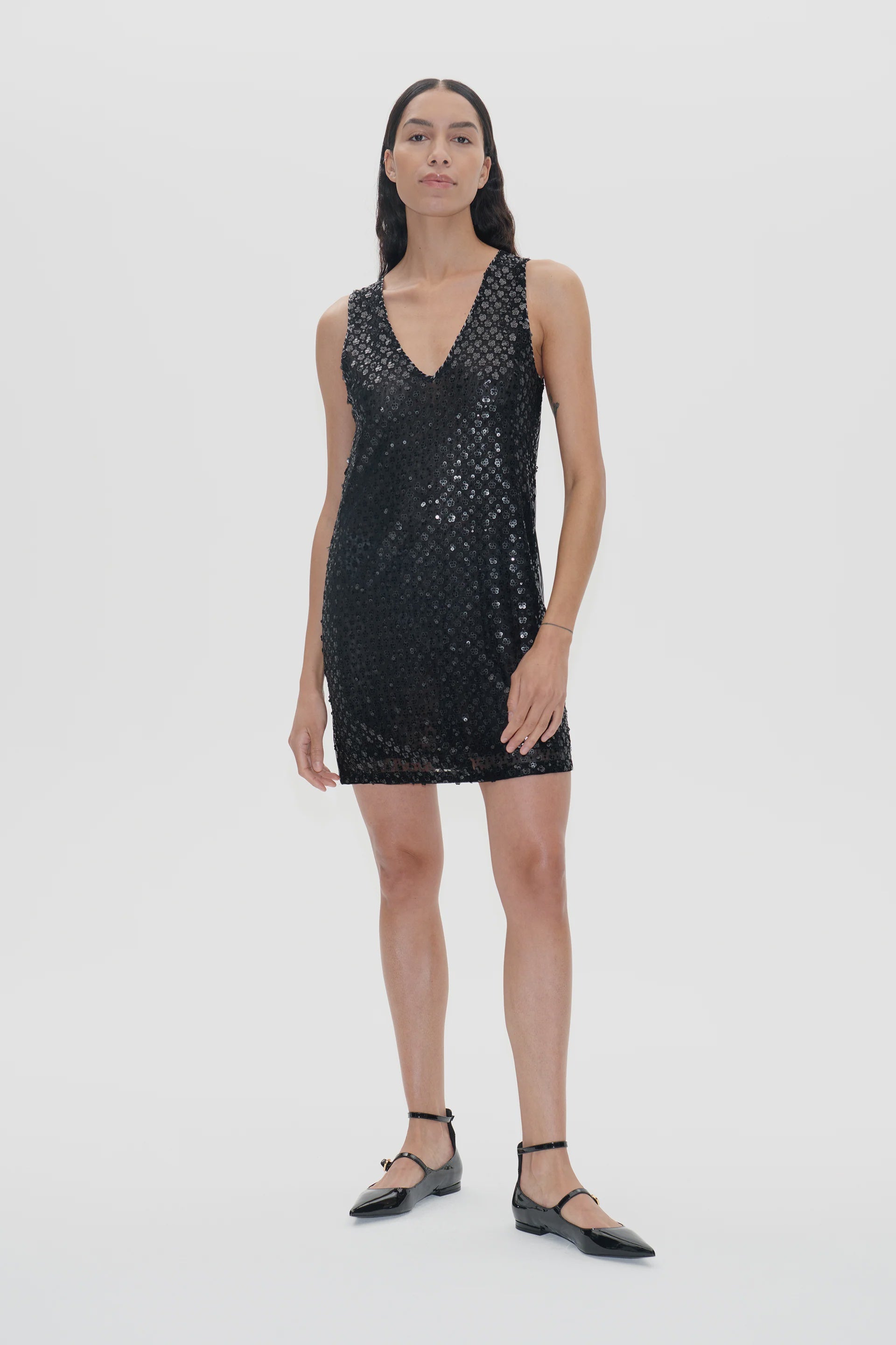 Jolietta Dress - Black Flower Sequin