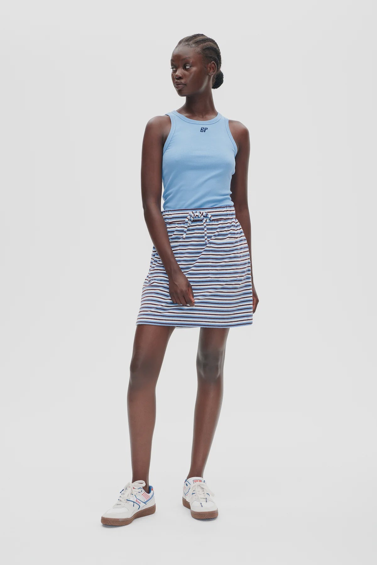Javanna Skirt - Wedgewood Stripe