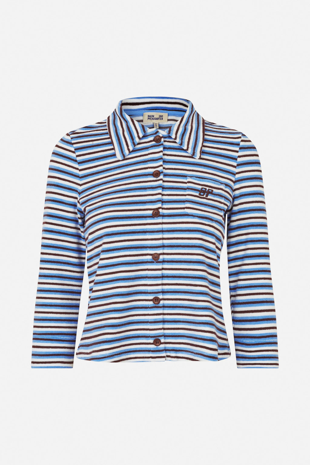 Jannike Cardigan/Shirt - Wedgewood Stripebau