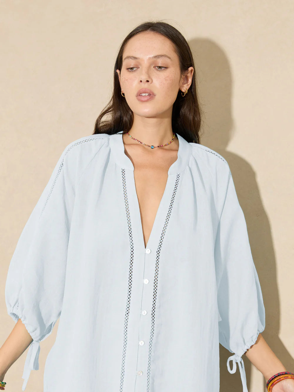 La Ponche Frill Dress - Sky