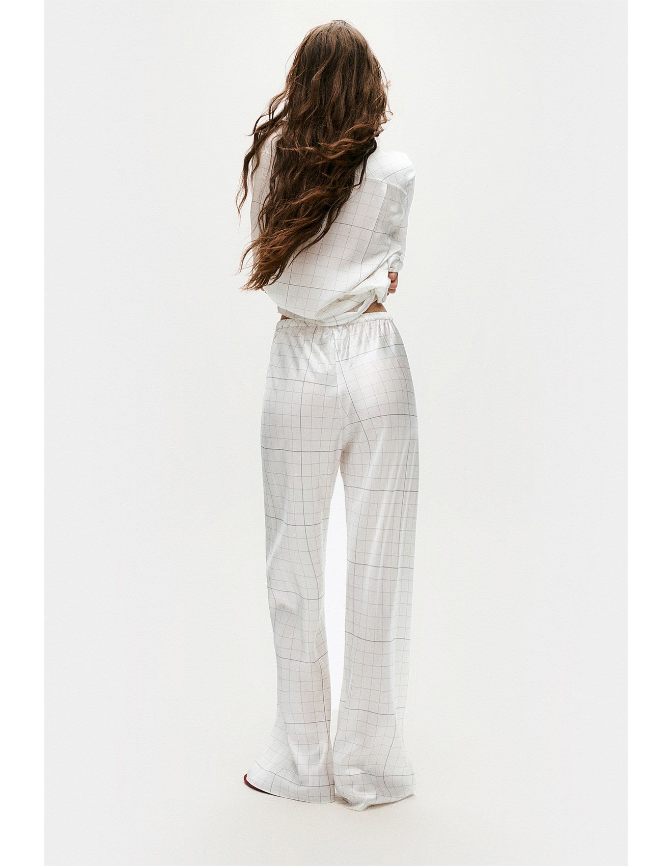 Bias Cut Pants - Grid