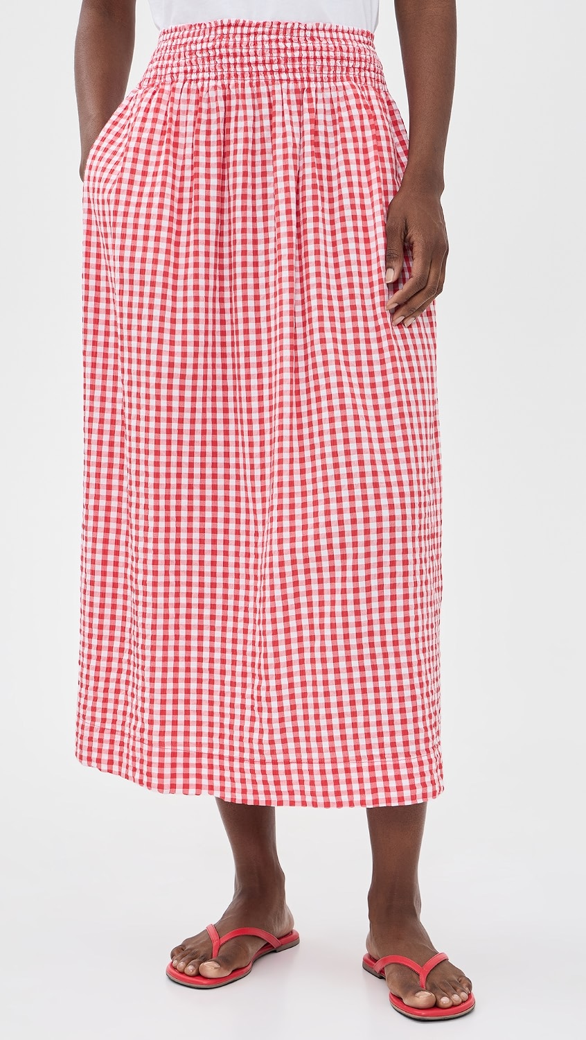 Gigi Gingam Midi Skirt