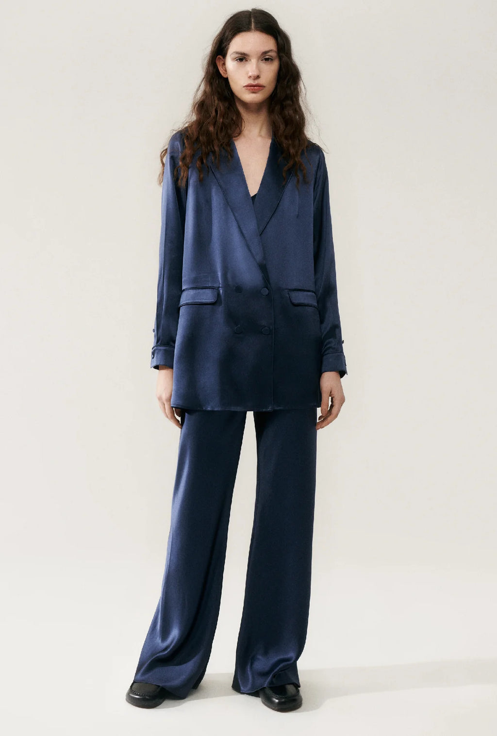 Bias cut pants - Midnight