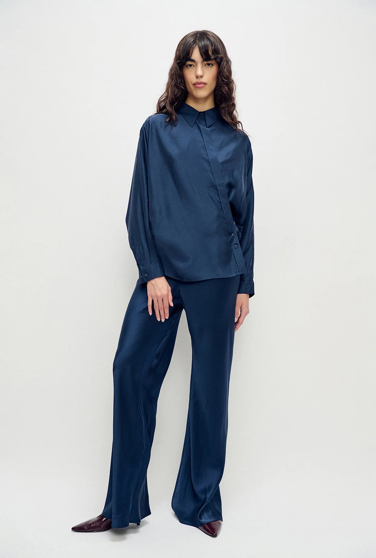 Bias cut pants - Midnight