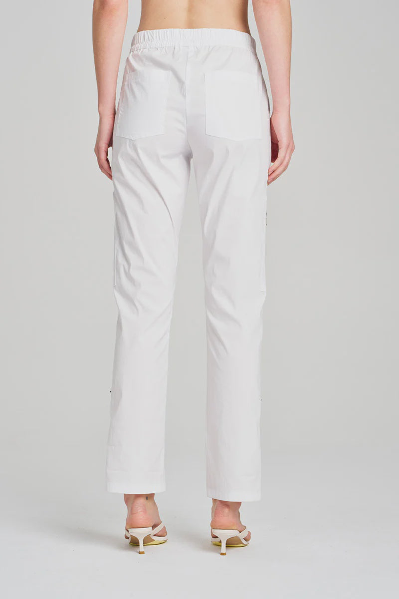 Zip Cargo Pant - White