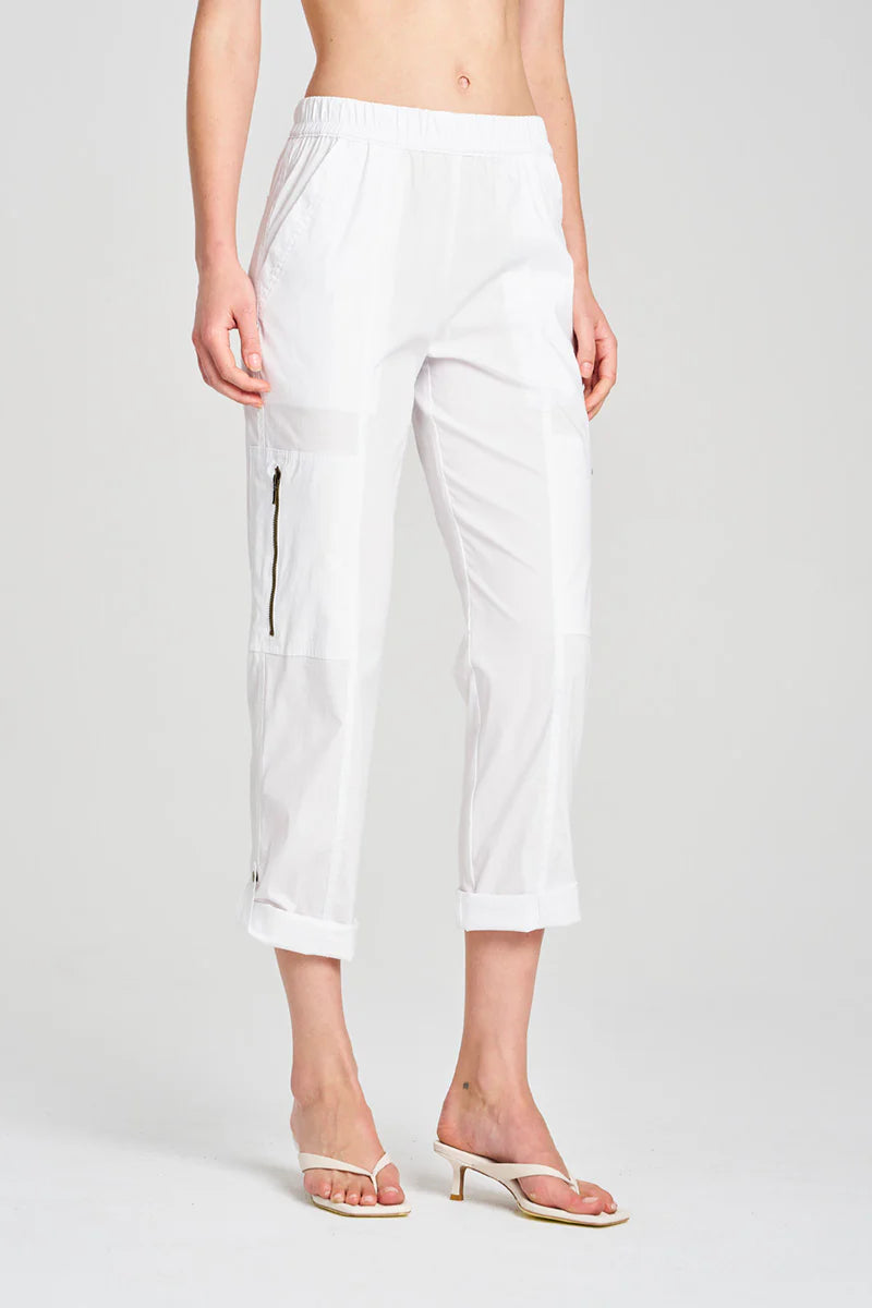 Zip Cargo Pant - White