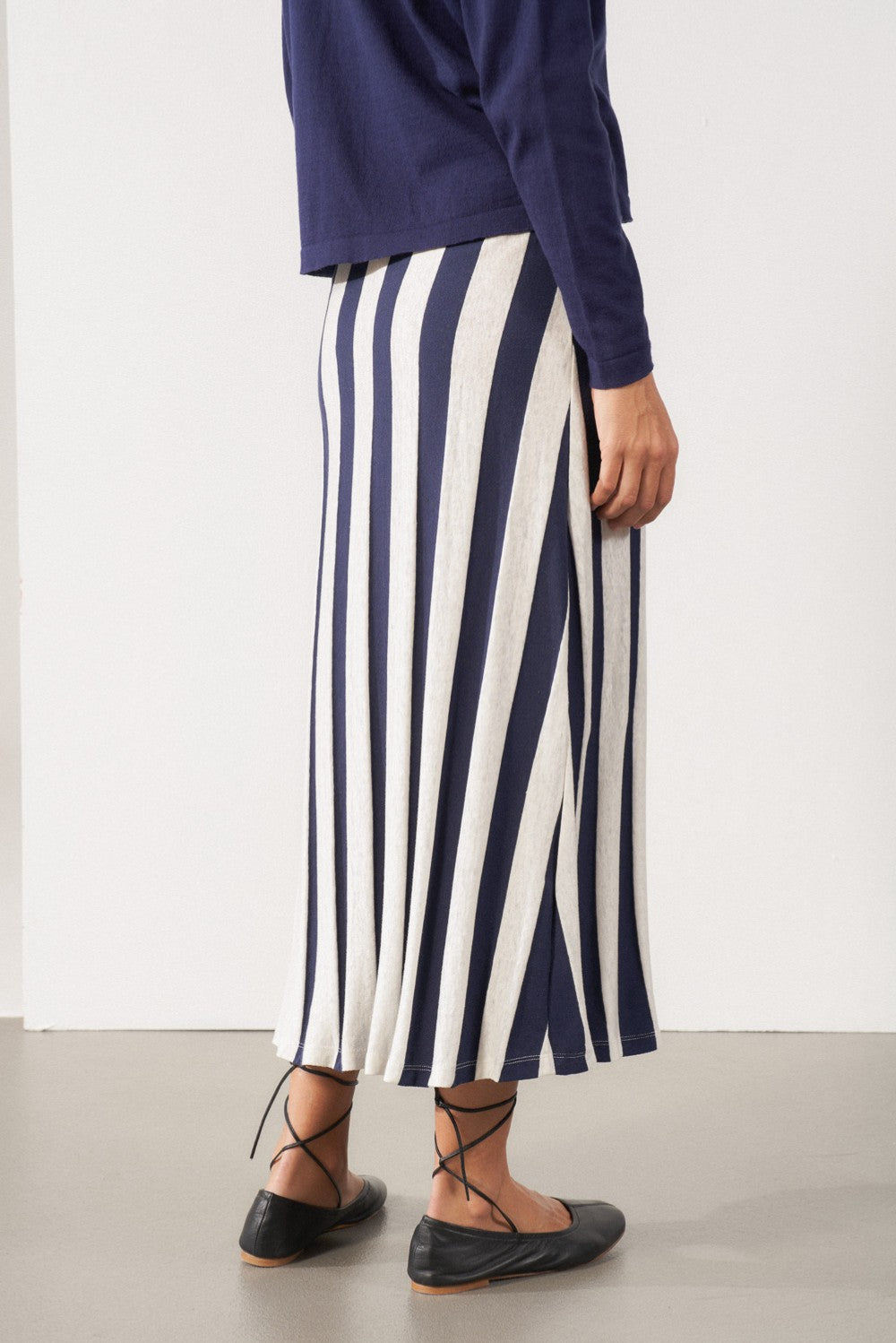 Striped Knitted Midi Skirt (Pre Order)