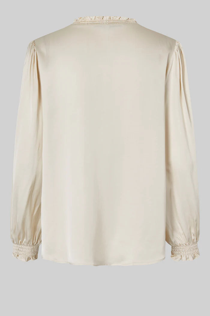 Bardi Silky V - Neck Blouse - Brazilian Sand