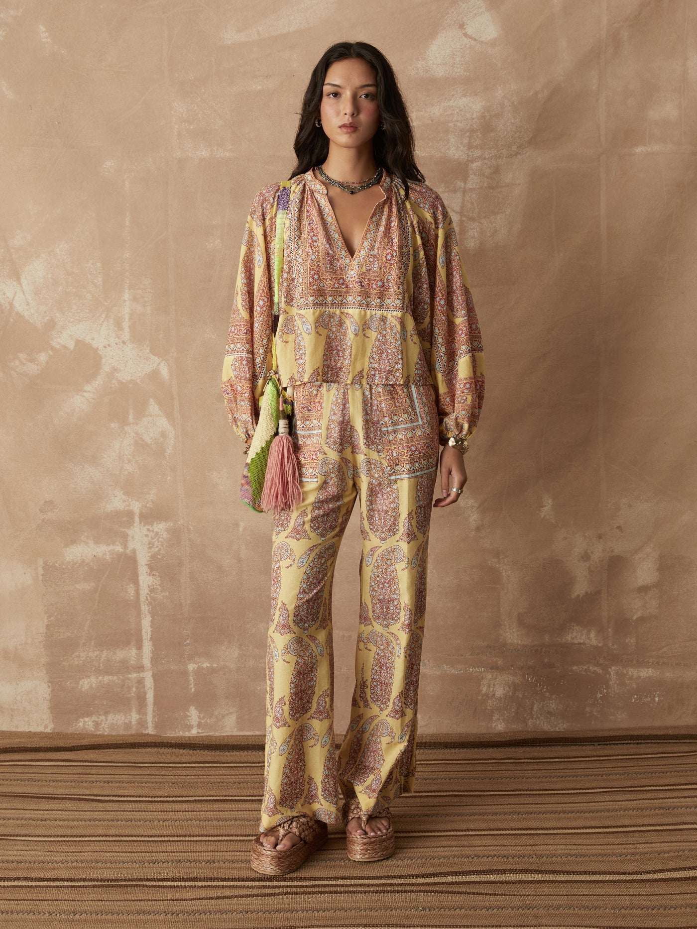 Calico Framed Smock Blouse