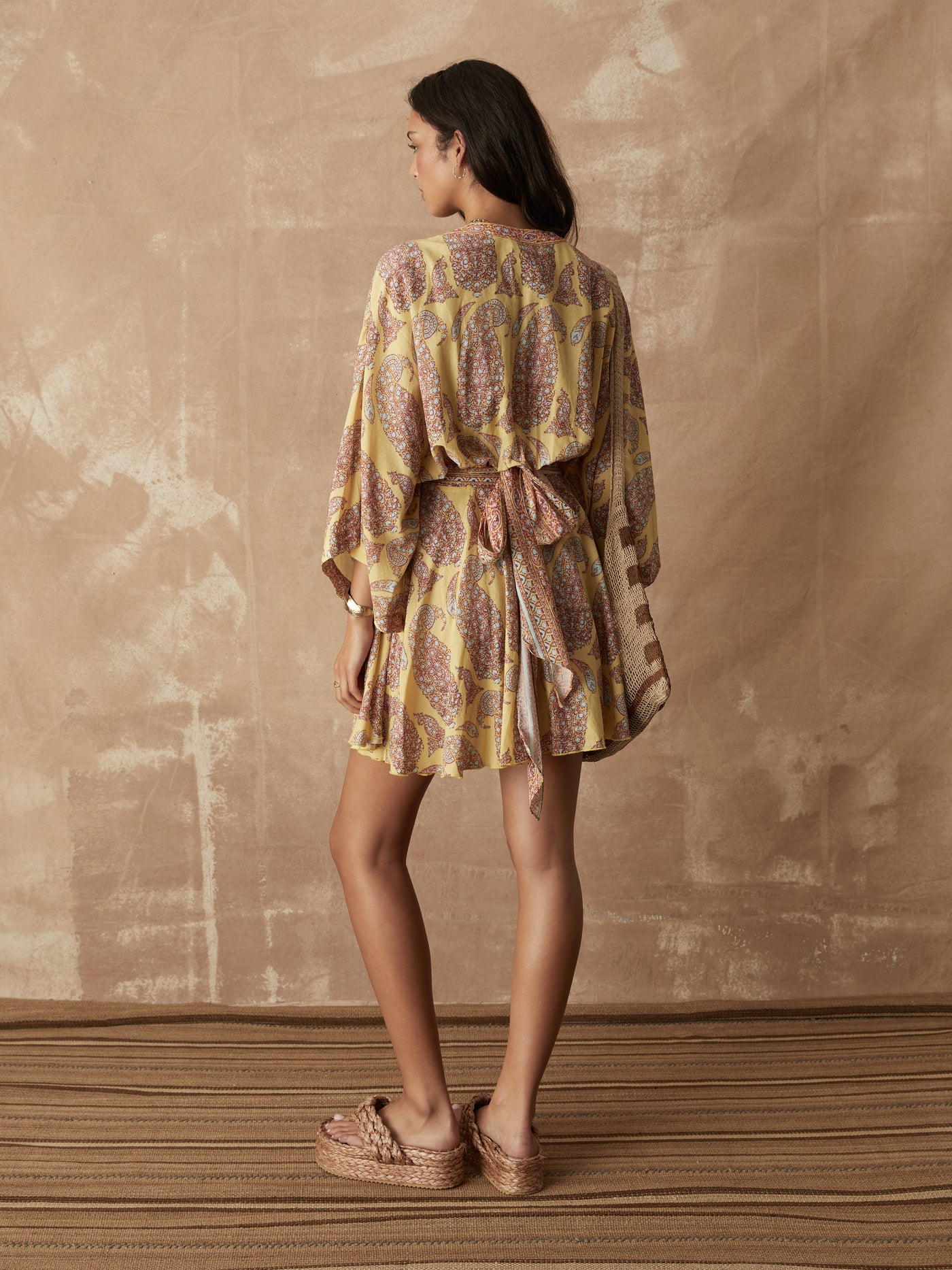 Calico Flared Robe Dress