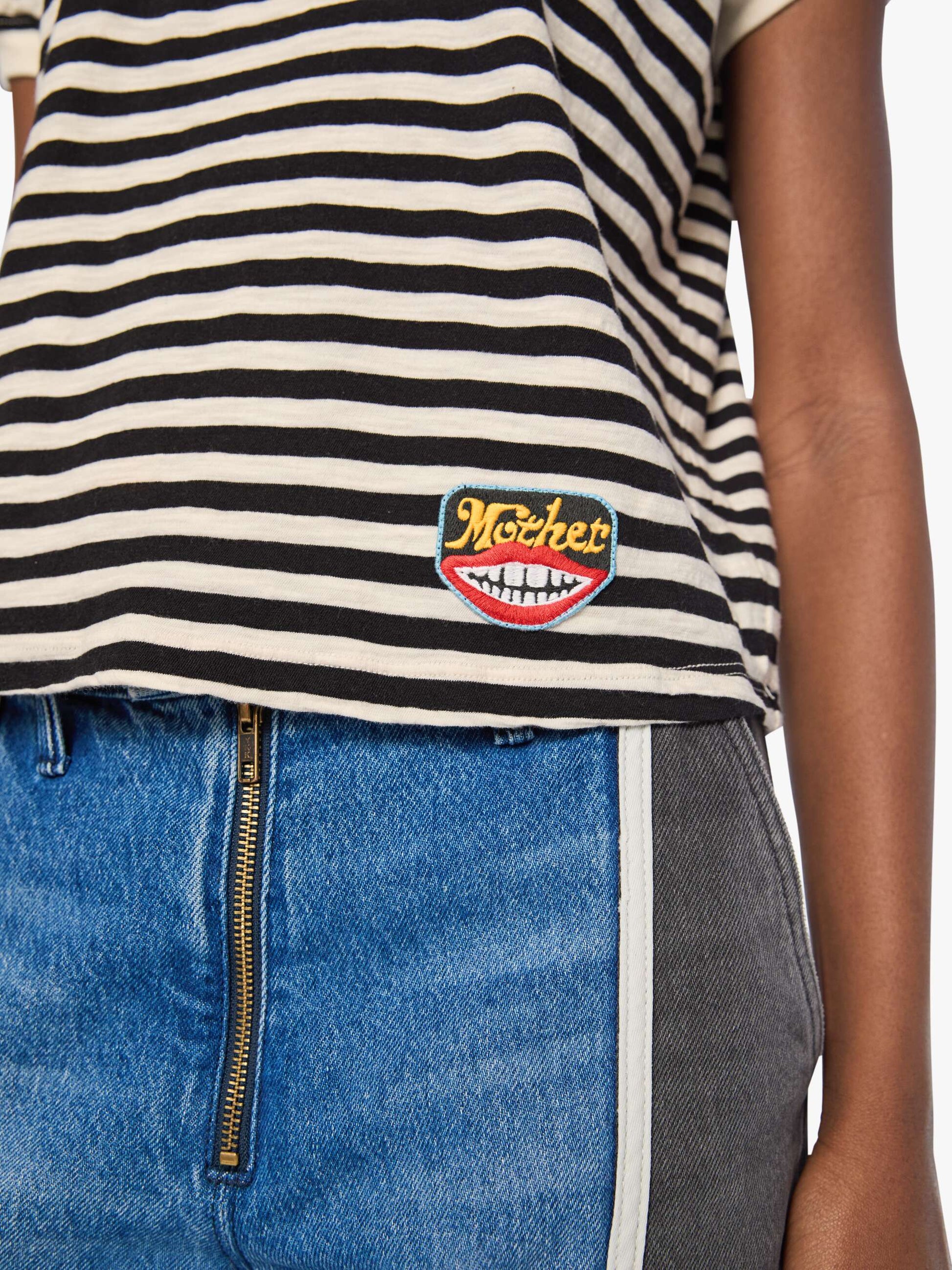 Boxy Goodie Goodie - Black and Cream Stripe