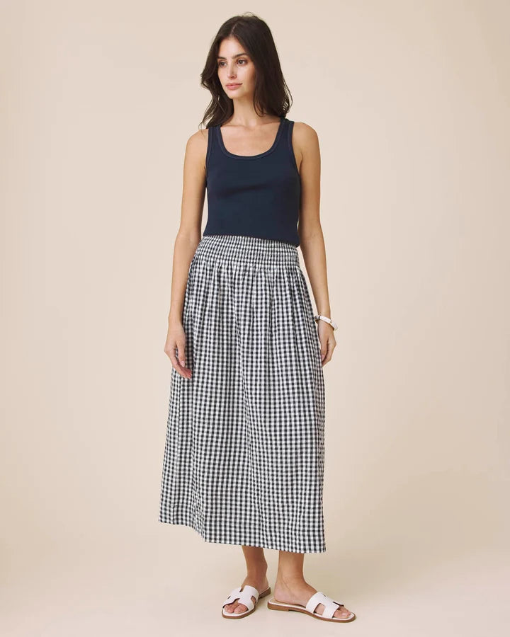 Gigi Gingam Midi Skirt