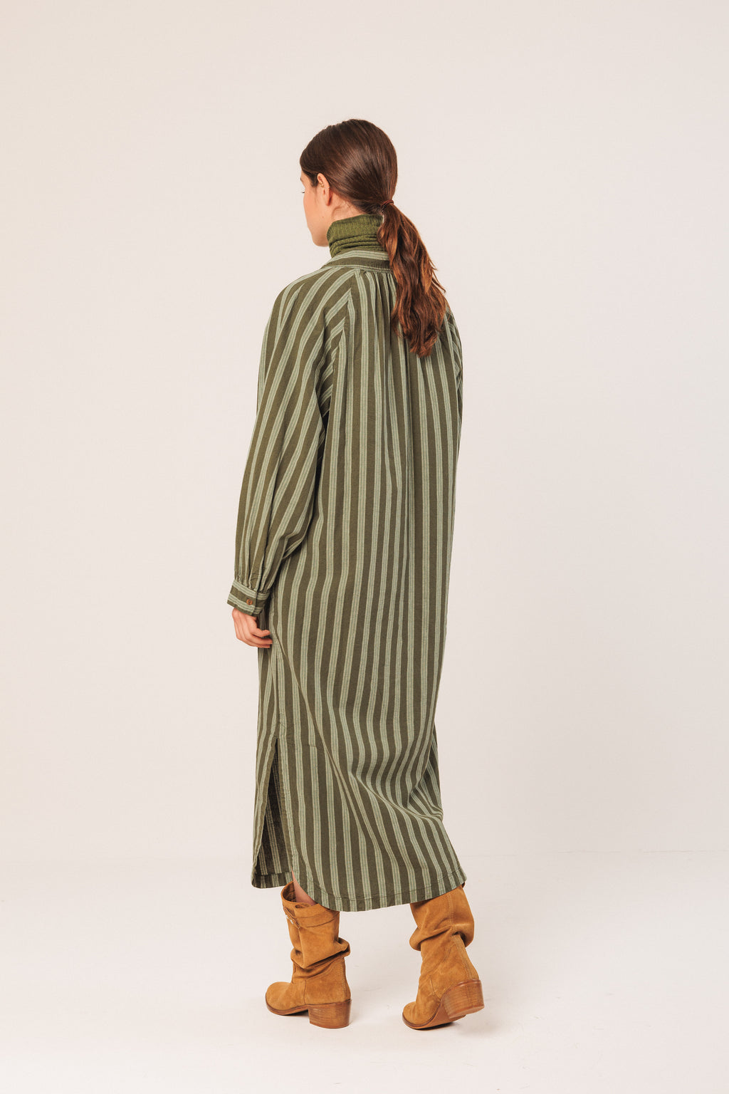 Oversized Striped Shirt Dress