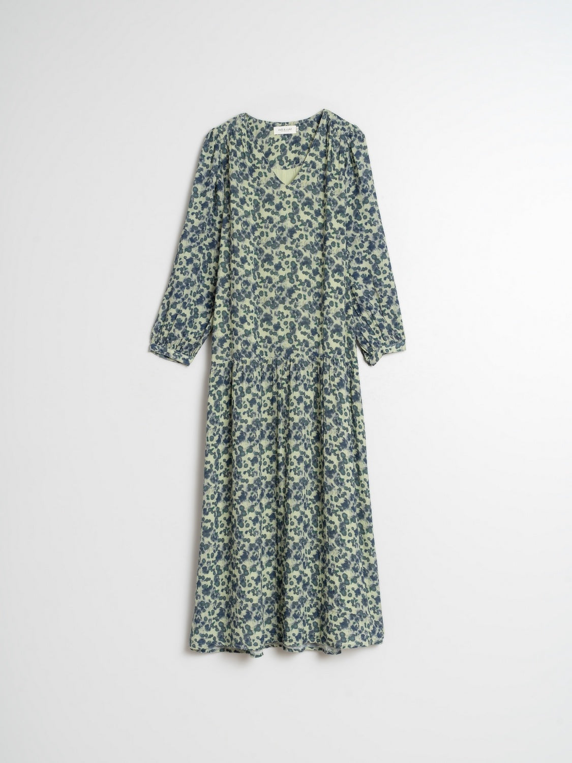 V Neck Cotton Midi Dress