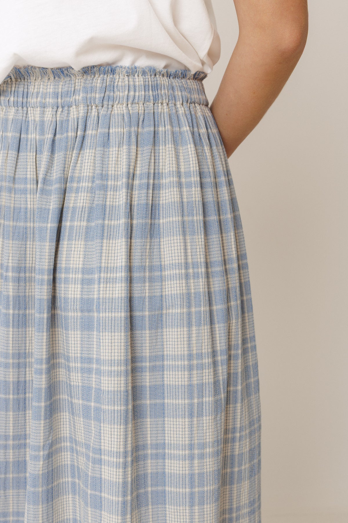 Cotton Checked Skirt