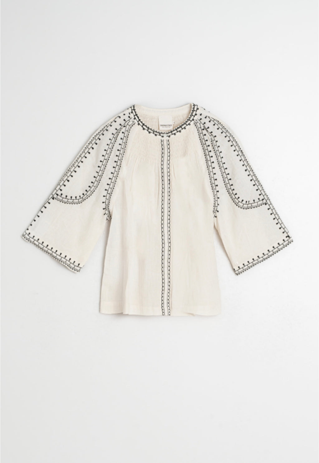 Embroidered Bell Sleeve Top