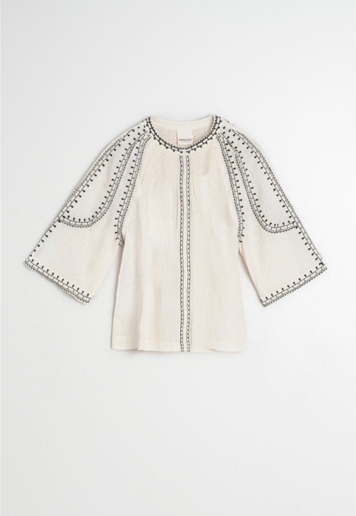 Embroidered Bell Sleeve Top