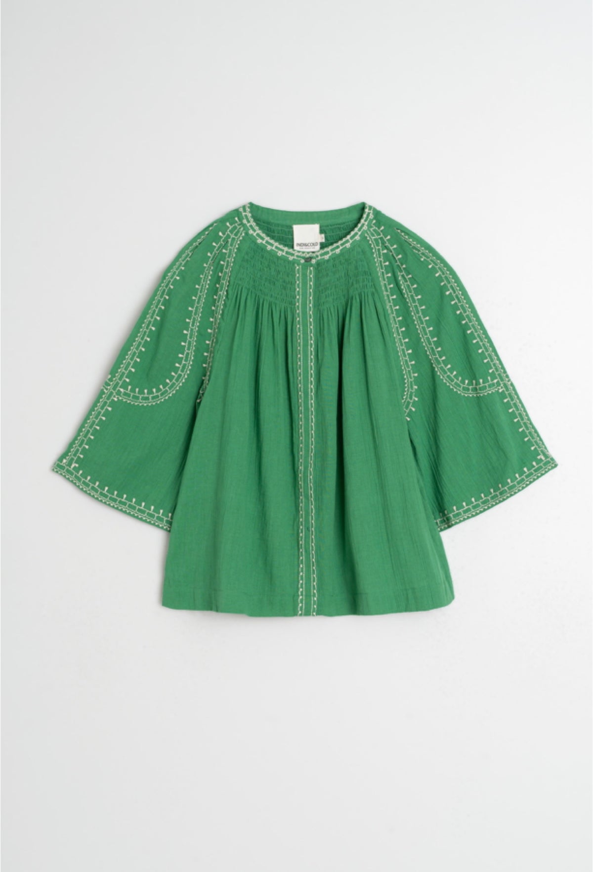 Embroidered Bell Sleeve Top
