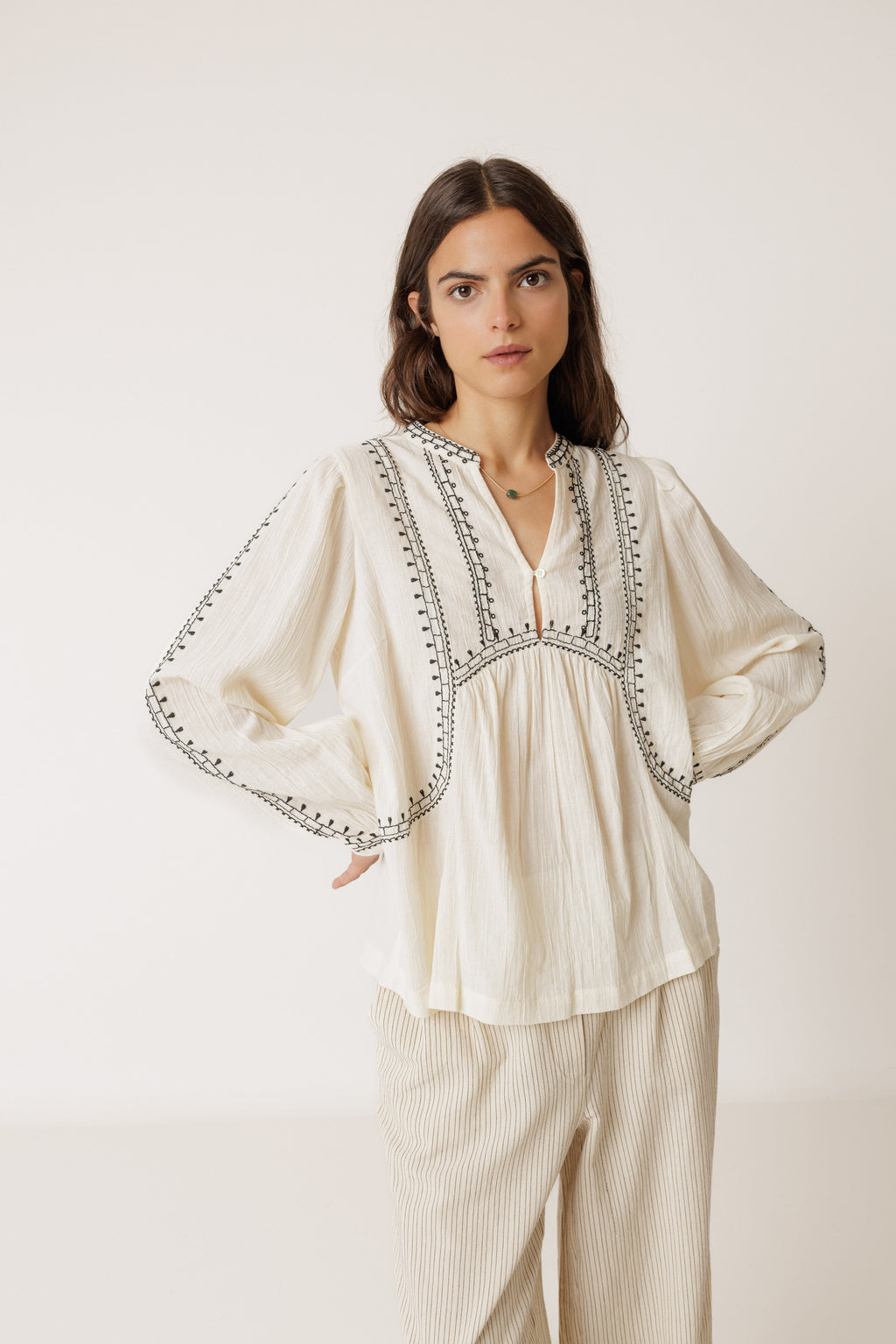 Embroidered Tunic Blouse