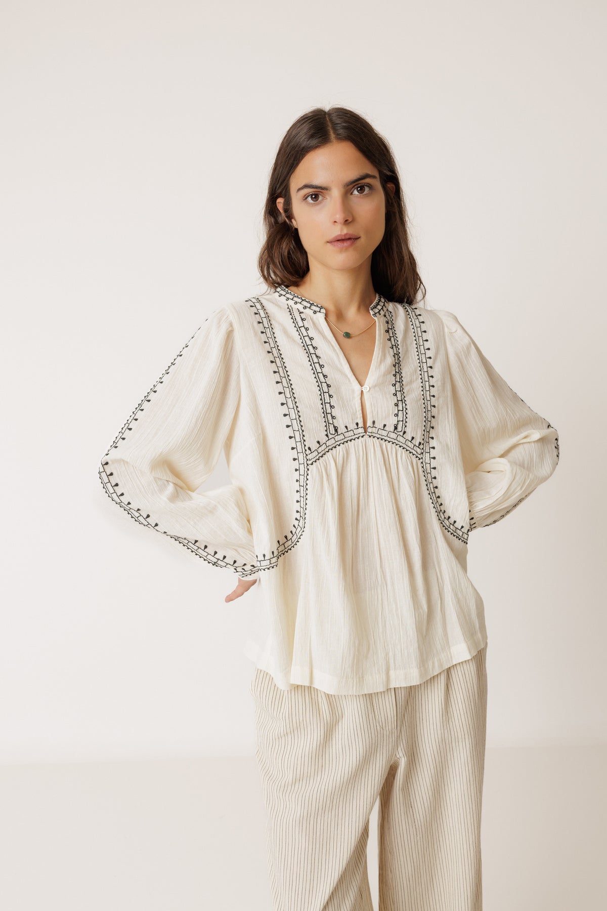 Embroidered Tunic Blouse