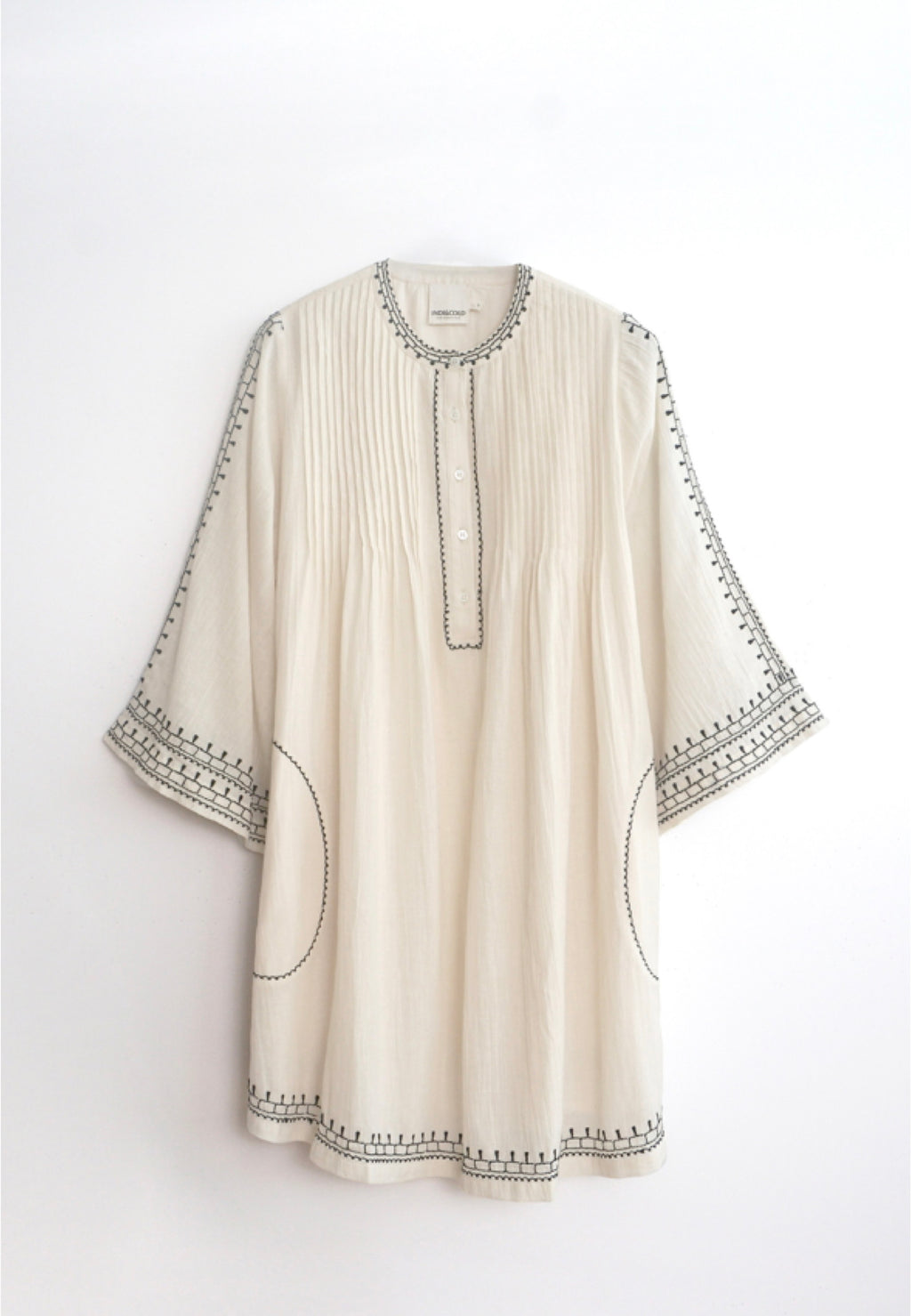 Embroidered Gauze Dress