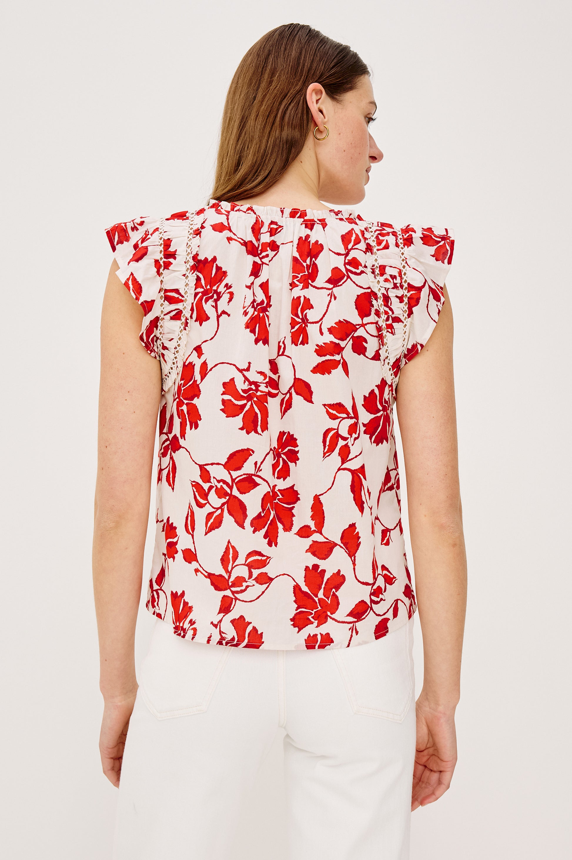 Allea Short Sleeve Top - Red Jasmine