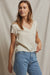 Amelie Satin V Neck Tee