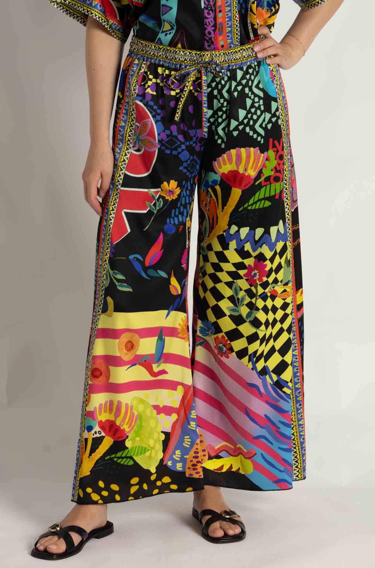 Axelle Wide Leg Pant - Jenny Black Ground