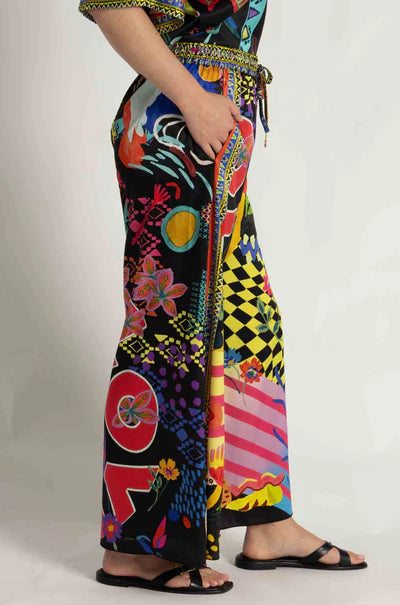 Axelle Wide Leg Pant - Jenny Black Ground
