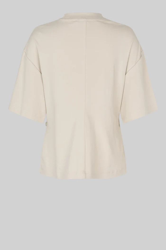 Enora Brooch Tee - Soft Beige