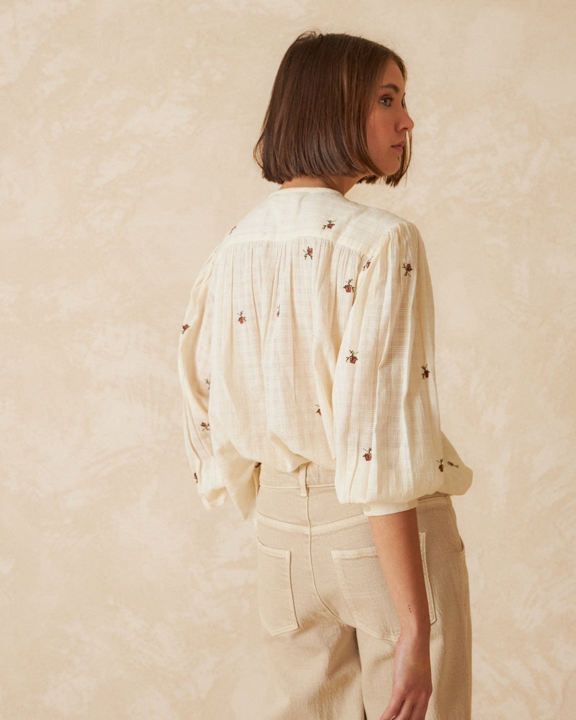 Embroidered Rose Blouse