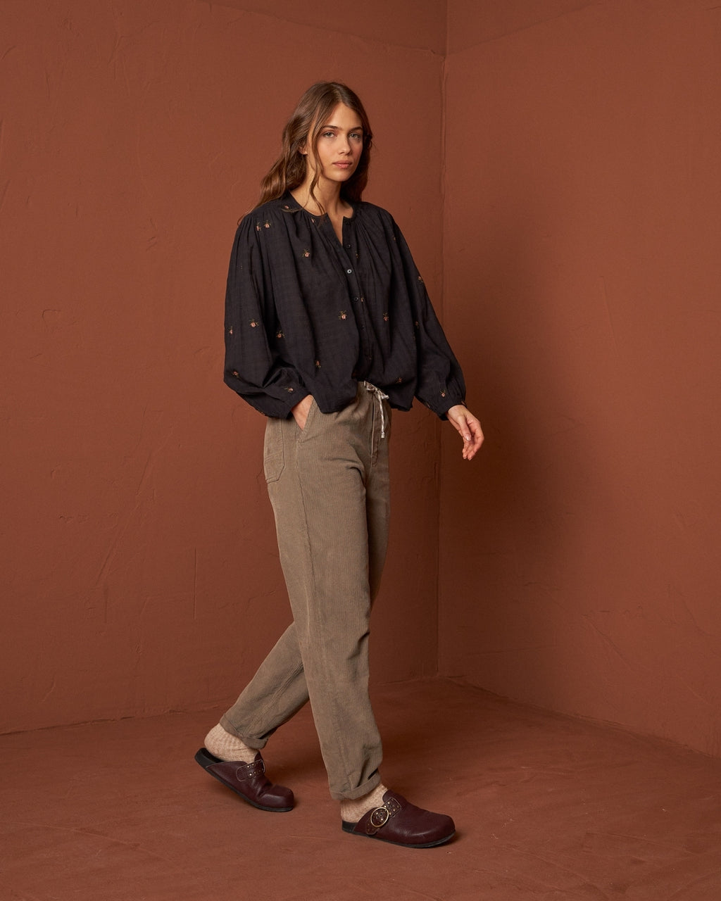 Embroidered Rose Blouse