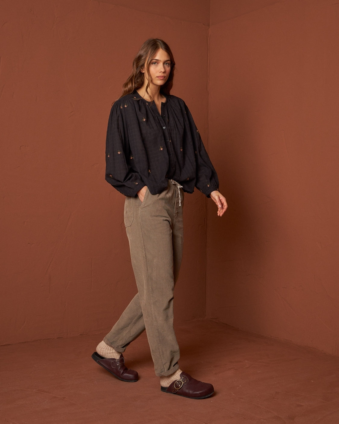 Embroidered Rose Blouse