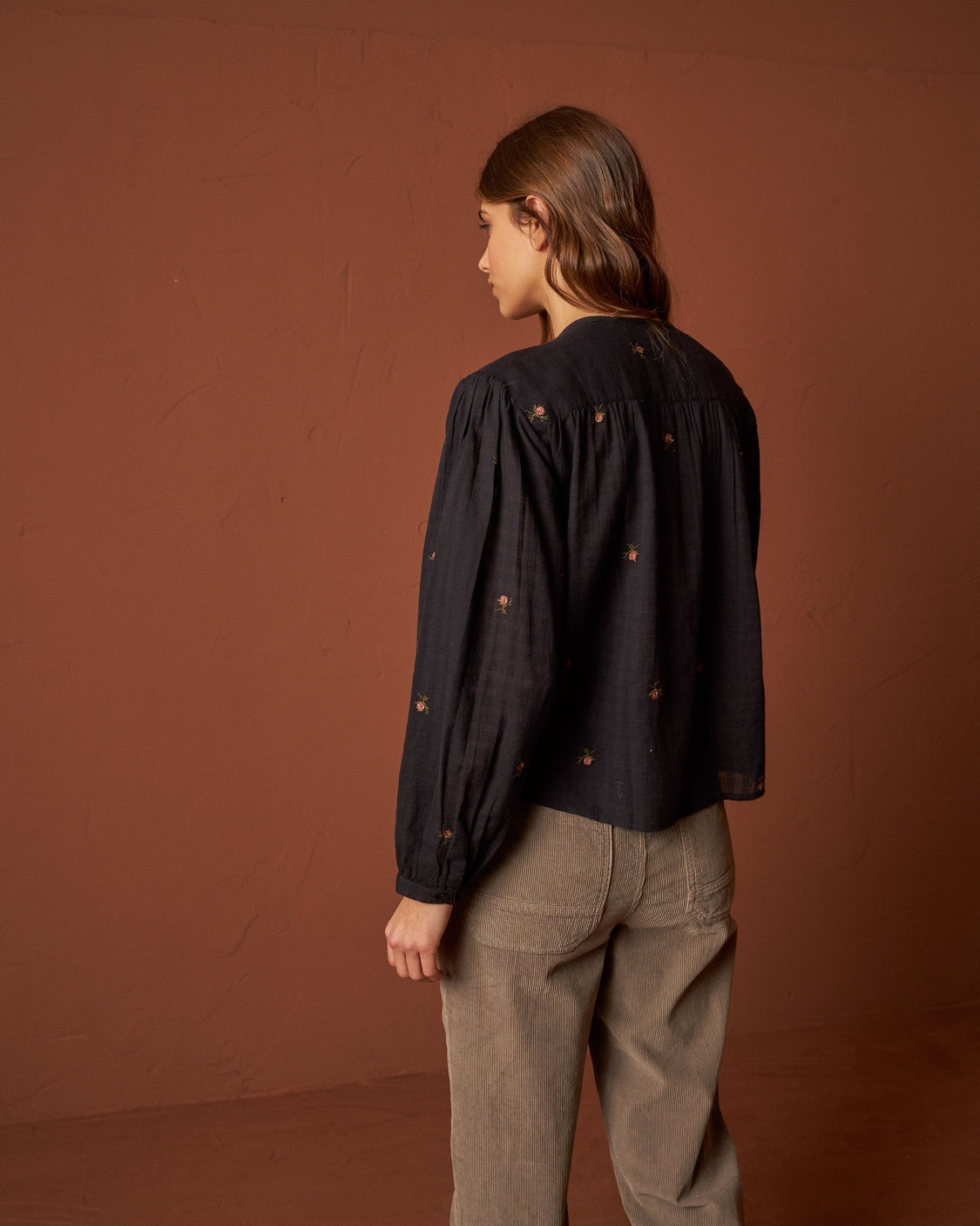 Embroidered Rose Blouse