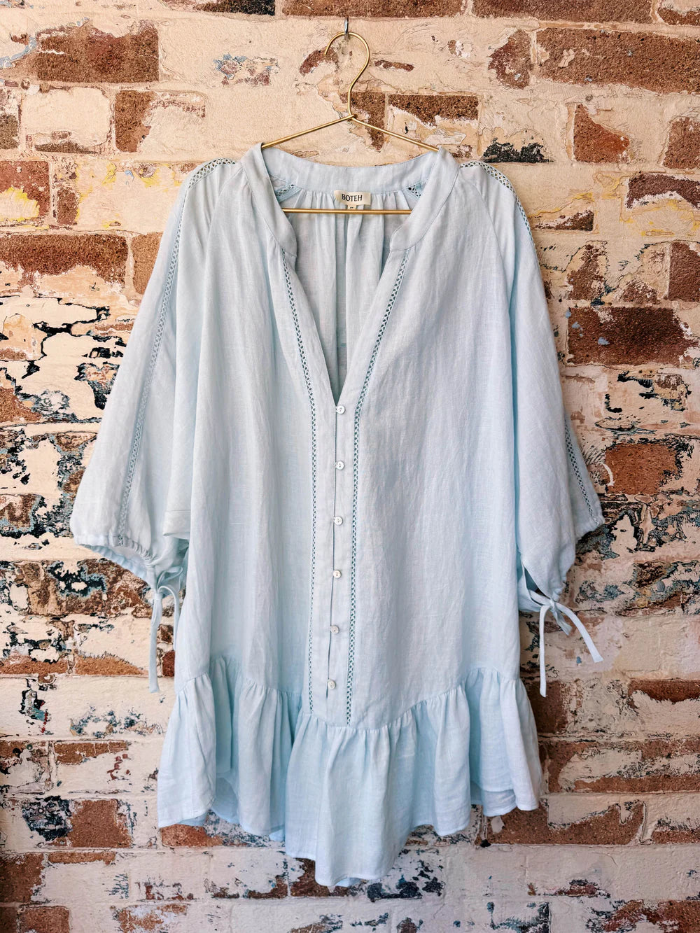 La Ponche Frill Dress - Sky