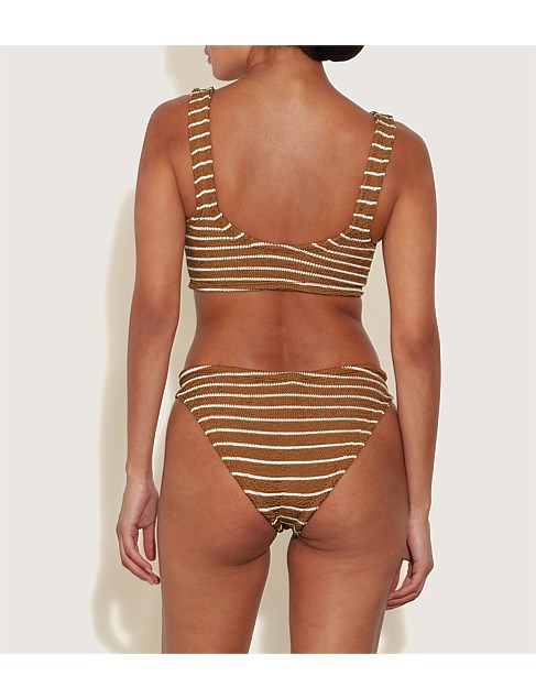 Bonnie Bikini - Stripe Metallic Cocoa/White